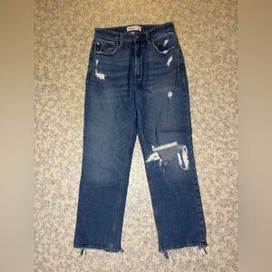Abercrombie & Fitch Distressed - ankle straight - ultra high rise